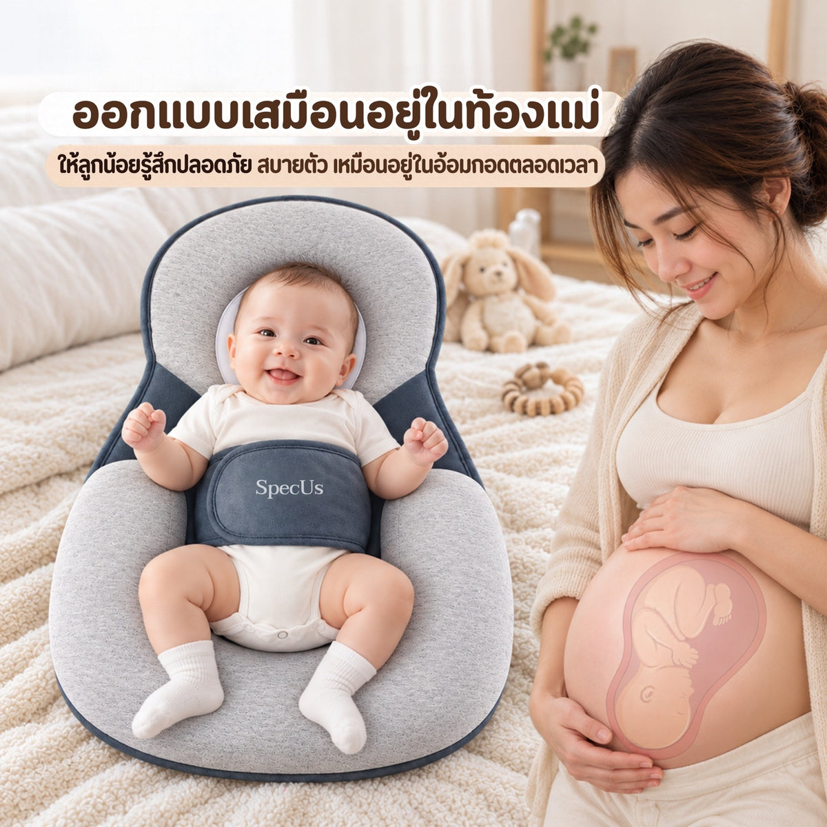 SpecUs เบาะนอนสำหรับเด็กทารกถึงเด็กแรกเกิดช่วง (1-3 ปี)